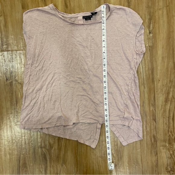Tahari women’s Sleeveless Rose Pink Linen Top With Angled Buttons On Back, XL - Picture 6 of 7